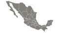 Distrito Federal blinking red highlighted in map of Mexico