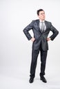 Distrustful man in suit Royalty Free Stock Photo
