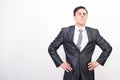 Distrustful man in suit Royalty Free Stock Photo