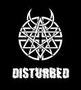 Disturbed band logo. Isolated on black background.