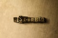 DISTURBED - close-up of grungy vintage typeset word on metal backdrop