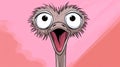 Disturbed Ostrich: A Darkly Comedic Animated Cartoon Royalty Free Stock Photo