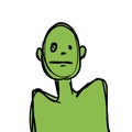Disturbing man in green