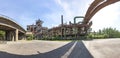 Disused blast furnace plant in Duisburg, Ruhr area district industry ruins