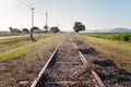 Disused Train Tracks Overgrown With Weeds Royalty Free Stock Photo