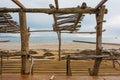 Disused Wooden Beach Structure in Winter Royalty Free Stock Photo