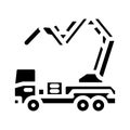 ditch digger civil engineer glyph icon vector illustration