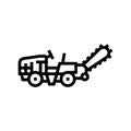 ditch digger civil engineer line icon vector illustration