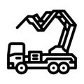 ditch digger civil engineer line icon vector illustration