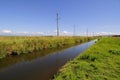 Ditch by the farm fields Royalty Free Stock Photo