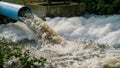 Ditch sewage hi speed cause air bubble enormously