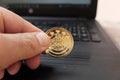 Ditcoin coin on hand Royalty Free Stock Photo