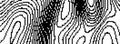 Dithered wavy curve line texture. Black pixelated glitch background. Digitalized distorted backdrop for banner, poster