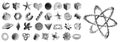 Dithering pixel art 3D shapes. Geometric and organic forms and figures with pixelated shading dotted texture. Abstract elements