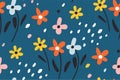 Ditsy floral background.Cute pattern in small flower. Small colorful flowers. Seamless repeat pattern with flowers and Royalty Free Stock Photo