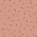 ditsy floral seamless vector pattern in terracota