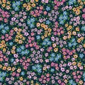 Ditsy flowers. Hand drawn vector seamless pattern