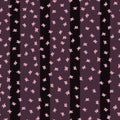Ditsy Sakura blossom seamless vector pattern background. Scattered cherry petals leaves on striped black purple backdrop Royalty Free Stock Photo