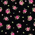 Ditsy tropical flowers seamless pattern design