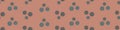 Ditsy vector polka dot border with scattered hand drawn groups of small striped circles in pink and blue. Seamless dense