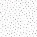 Ditsy vector polka dot pattern with scattered hand drawn groups of small striped black white circles. Seamless