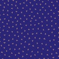 Ditsy vector polka dot pattern with scattered hand drawn groups of small striped circles in orange, blue indigo purple Royalty Free Stock Photo
