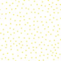 Ditsy vector polka dot pattern with scattered hand drawn small circles in yellow gold and white colors. Seamless texture Royalty Free Stock Photo