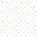 Ditsy vector polka dot seamless pattern background. Small circles bright multicolor backdrop. Regular geometric repeat Royalty Free Stock Photo