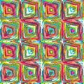 Ditzy pixel abstract rainbow seamless pattern backdrop. Modern playful variegated repeating graphic design for kids