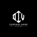 DIV letter logo design with polygon shape. DIV polygon and cube shape logo design. DIV hexagon vector logo template white and Royalty Free Stock Photo