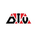 DIV triangle letter logo design with triangle shape. DIV triangle logo design monogram. DIV triangle vector logo template with red Royalty Free Stock Photo