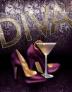Diva Girls About Town Cocktail Heels Background