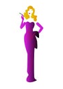 Diva Hollywood silhouette, Beautiful retro fashion blond woman,