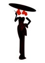 Diva Hollywood silhouette, Beautiful retro fashion woman,