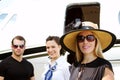 Diva lady with pilot and stewardess