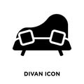 Divan icon vector isolated on white background, logo concept of