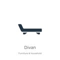 Divan icon vector. Trendy flat divan icon from furniture collection isolated on white background. Vector illustration can be used
