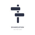 divarication icon on white background. Simple element illustration from Maps and Flags concept Royalty Free Stock Photo