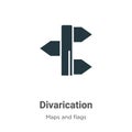 Divarication vector icon on white background. Flat vector divarication icon symbol sign from modern maps and flags collection for