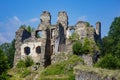 Divci kamen, Trisov, Czech republic, View of Girls rock ruin, ruin of castle in south bohemia