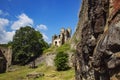 Divci kamen, Trisov, Czech republic, View of Girls rock ruin, ruin of castle in south bohemia