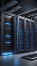 Animated Nexus: Servers, Storage, Networking Symphony. AI generate