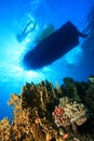 Dive Boat and Coral Reef Royalty Free Stock Photo