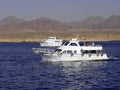 Scuba diving boats sailing in Red Sea Royalty Free Stock Photo