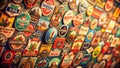 Vintage Retro Labels A Large Set of TiltShift Graphic Design Elements Featuring Timeless Typography and Vibrant Colors