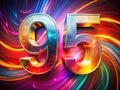 Stunning Abstract Number 95 Design Vibrant Geometric Pattern for Modern Decor Royalty Free Stock Photo
