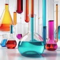 Witness Amazing Colorful Chemical Reactions in a Virtual Digital Lab Experiment Royalty Free Stock Photo