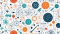 Intricate Scientific Diagrams Seamless Pattern A Visual Feast of Complex Formulas and Symbols for Science Enthusiasts Royalty Free Stock Photo