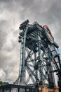 The dive coaster The Baron at the amusement park Efteling in the