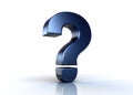 A Deep Sea Enigma Navy Blue Question Mark in 3D Rendered Abstract Art Evoking Mystery and Inquiry
